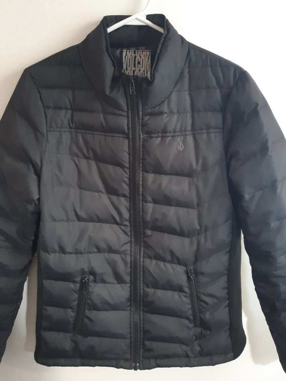Volcom Black Coat Lightweight Quilted Puffer Jacket Size Medium